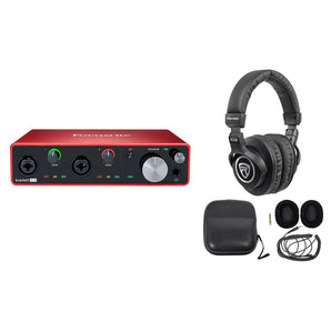 Focusrite SCARLETT 4I4 3rd Gen 192KHz USB Audio Interface and PRO-M50 SR Headphones