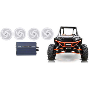 (4) Rockville RSM65W 6.5" Shallow Speakers+Hifonics Amplifier RZR/ATV/UTV/Cart