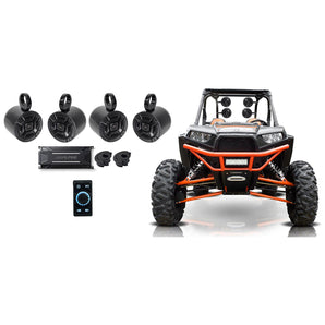 4) Polk Audio 6.5" Tower Speakers+Alpine Amplifier+Bluetooth Switch RZR/ATV/UTV