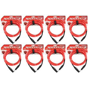 8 Rockville RCXFB10R Red 10' Female REAN XLR to 1/4'' TRS Balanced Cables OFC