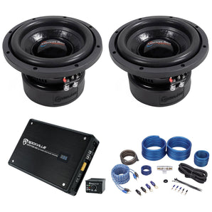 (2) American Bass XD-844 8" 600w Car Subwoofers Subs+Mono Amplifier+Amp Kit