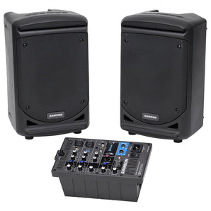 Samson Expedition XP300 300w Portable 6" Bluetooth PA DJ Speakers+Mixer+Stands