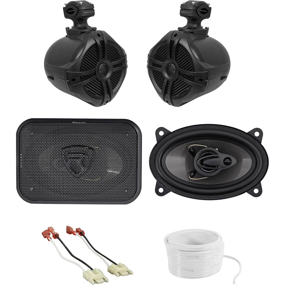 6.5" Swivel Tower Speakers+Front Speaker Upgrade For 1987-1995 JEEP WRANGLER YJ