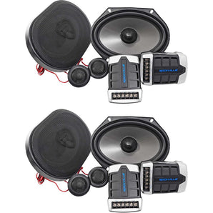2 Pairs Rockville RV68.2C 6x8/5x7 Component Car Speakers 1800 Watts/340w RMS CEA