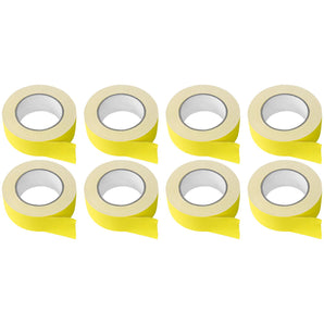 (8) Rolls Rockville Pro Audio/Stage Wire ROCK GAFF Yellow Gaffers Tape 2"x100 Ft