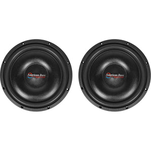 2 American Bass SL-124 12" 600 Watt Shallow Slim Car Subwoofers 4-ohm Subs SL124