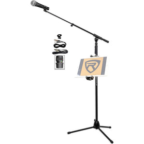 Rockville Karaoke Microphone+Quick Release Mic Stand+Tablet/iPad/iPhone Mount