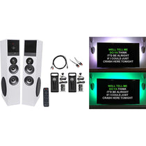 Rockville Bluetooth Home Theater/Karaoke Machine System W/LED'S+Subs+Microphones