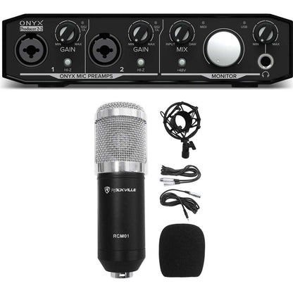 Onyx Producer 2.2 2x2 USB MIDI Recording Studio Interface with Microphone