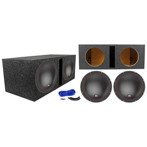 (2) MTX 5510-22 10" 1600 Watt DVC 2-ohm Car Subwoofers+Vented Sub Box Enclosure