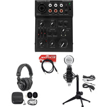 1-Person Podcast Podcasting Recording Kit w/RCM Mic+Stand+Headphones