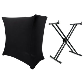 Rockville RKS30X Double X Braced Keyboard Stand w/ Push Button Lock + DJ Scrim