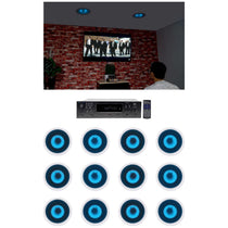 H12X500UBT 6-Zone Receiver + (12) 6.5 In Ceiling Speakers With Blue LED