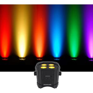 (6) Chauvet DJ Ezlink Par Q4 BT Wireless Battery Bluetooth Wash Lights+Backpack