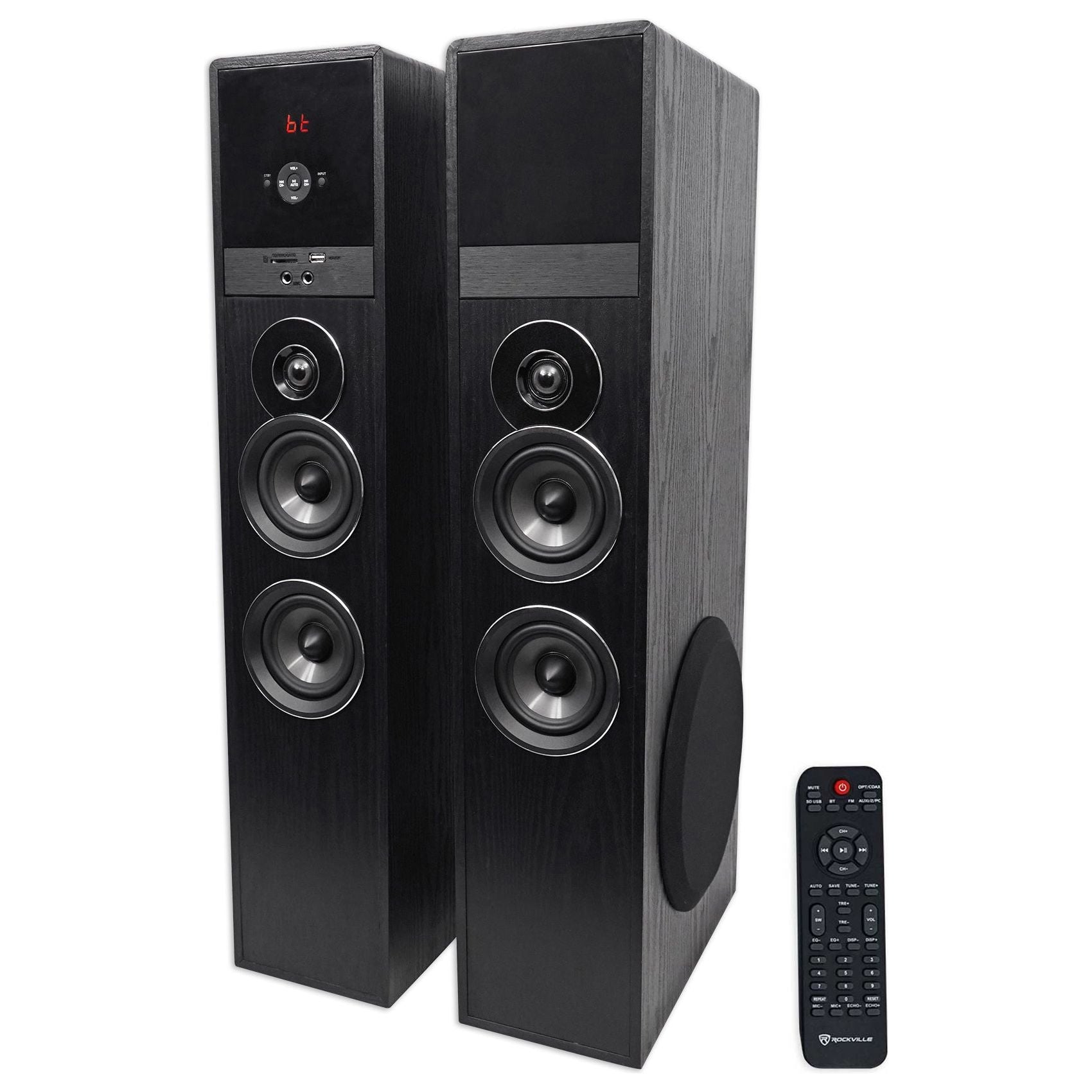 Rockville TM80B Bluetooth Home Theater Tower Speaker System+(2) 8 ...