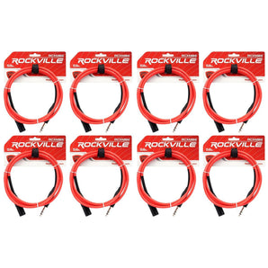 8 Rockville RCXMB6-R Red 6' Male REAN XLR to 1/4'' TRS Balanced Cables