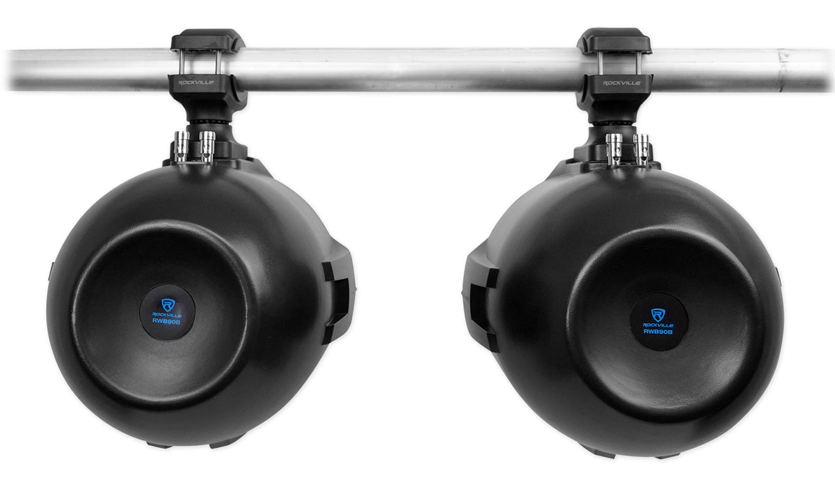 KICKER KMC5 Marine Digital Media Receiver w/Bluetooth+8" Black Tower Speakers