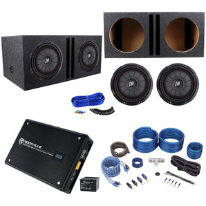 2) Kicker 43CVT122 COMPVT 12" 1600W Subwoofers+Vented Box+Mono Amplifier+Amp Kit