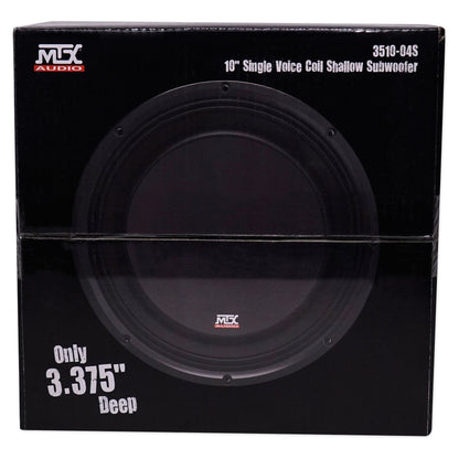 MTX 3510-04S 10" 600 Watt Shallow Mount Car Audio Subwoofer Slim Sub SVC 4-ohm