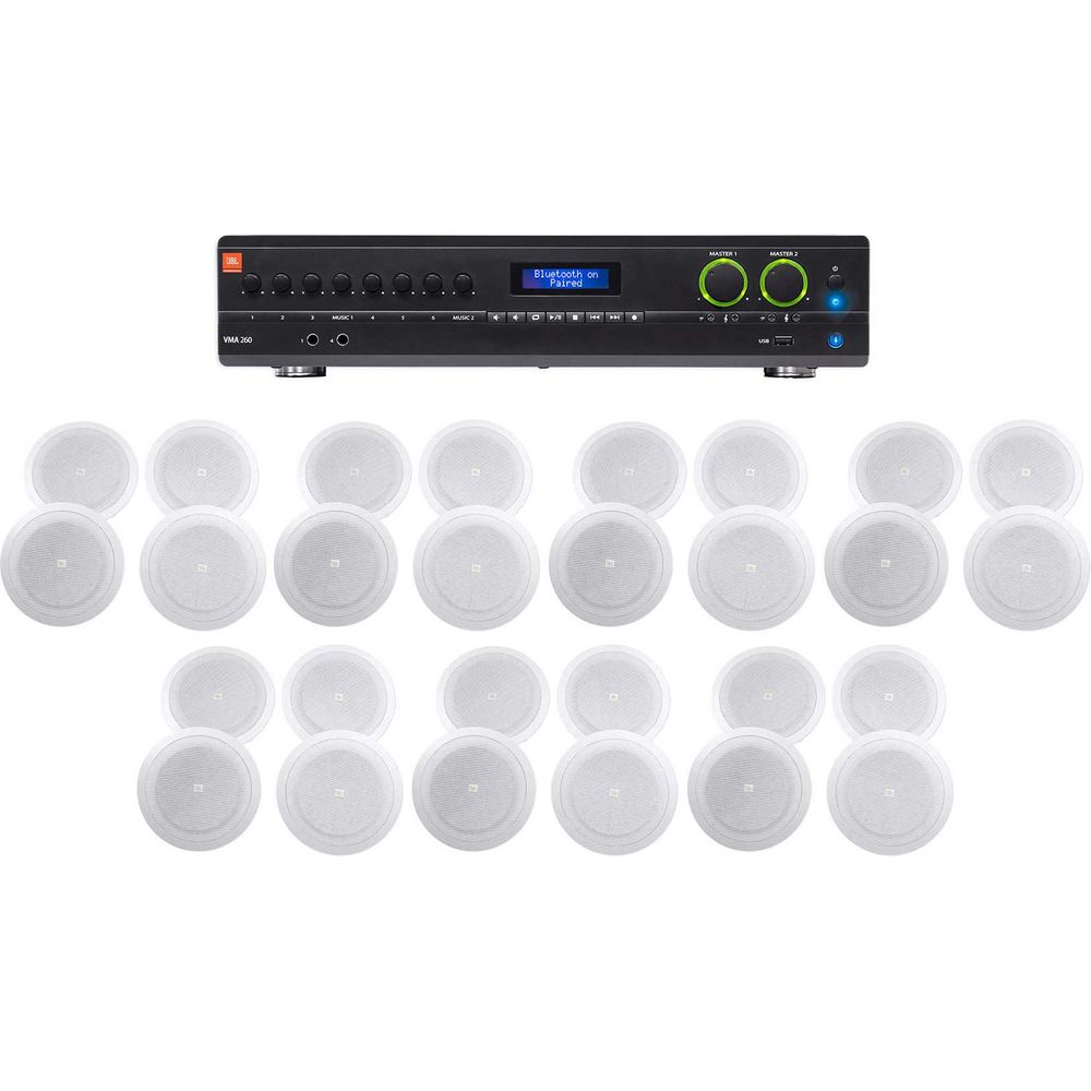 VMA260 8-Input Amplifier + (28) JBL 8128 8" Ceiling Speakers