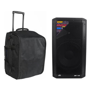 Peavey DM 112 Dark Matter 12" 1000 Watt Powered PA DJ Speaker+Rolling Travel Bag