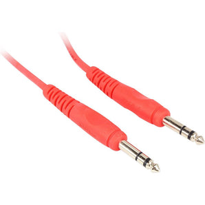 Rockville RCTR106R 6' 1/4'' TRS to 1/4'' TRS Cable, Red, 100% Copper