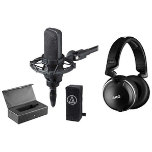 Audio Technica AT4033A Condenser Microphone Mic+Shockmount+AKG Headphones