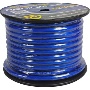 Rockville R0G100 BLUE 0 Gauge AWG 100 Foot Spool Car Amp Power/Ground Wire Cable