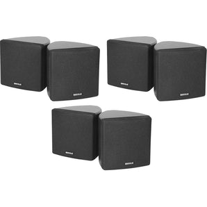 6 Rockville Cube 70v Black 3.5" Commercial Swivel Wall Mount Restaurant Speakers