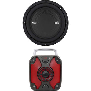 Polk Audio MM842DVC 8” 900 Watt DVC 4-Ohm Car/Marine Audio Subwoofer Sub+Rockbox