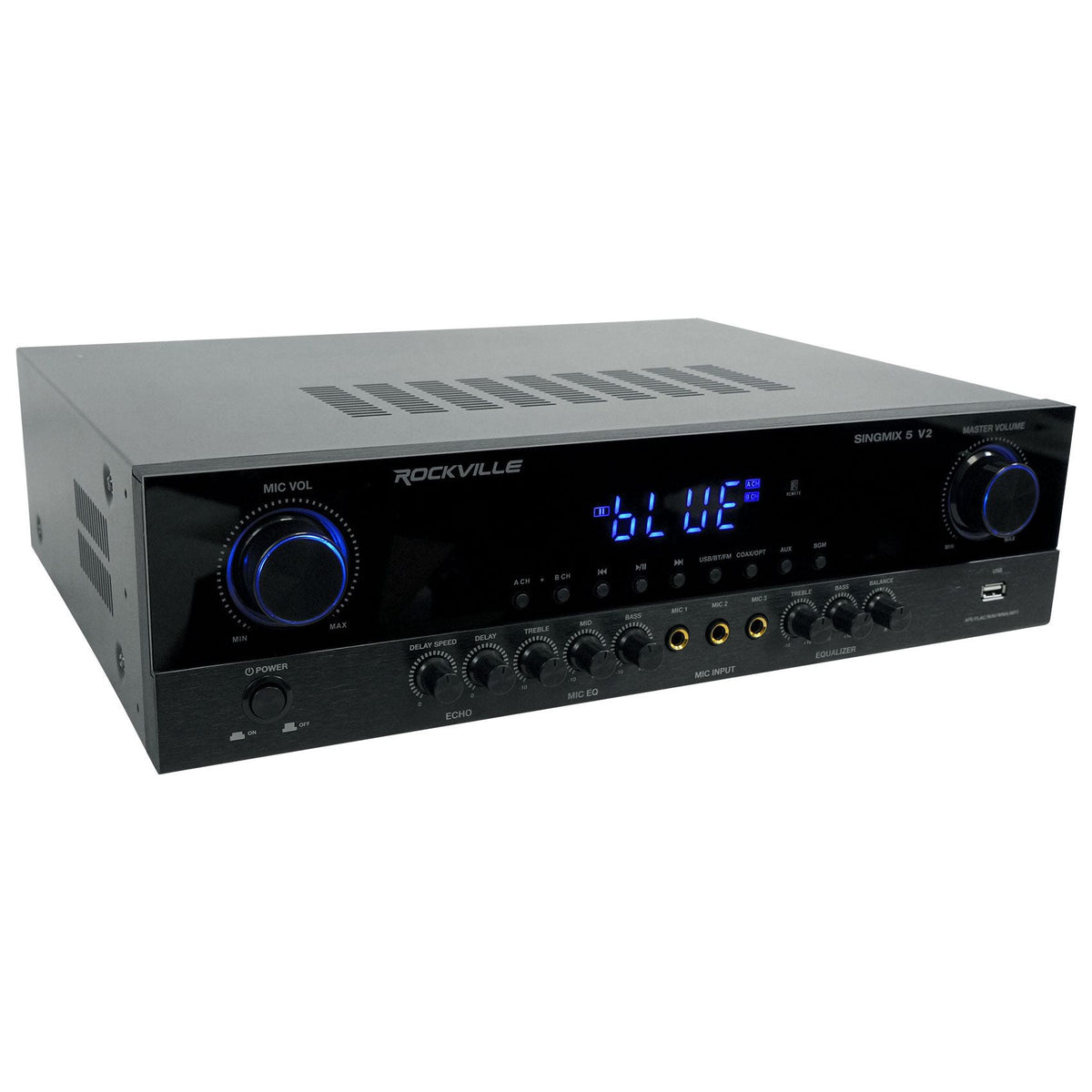 Rockville SINGMIX 5 Bluetooth Home Amplifier Receiver+(4) 6.5" Ceiling Speakers