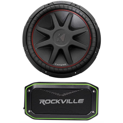 43CVR154 CompVR 15" Subwoofer with ROCK ANYWHERE Waterproof Bluetooth Speaker