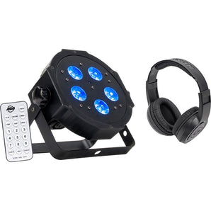 American DJ ADJ MEGA HEX PAR Can RGBWA+UV Slim LED Wash Light+Remote+Headphones