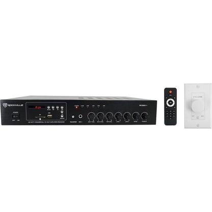 RCS80-1 70v Commercial Amplifier w/Bluetooth + White Wall Volume Control