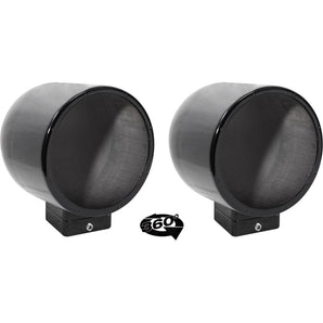 2) Rockville MAC80B 7.7" 360° Swivel Black Aluminum Surface Mount Speaker Pods