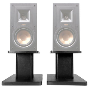 (2) 8” Black Bookshelf Speaker Stands For Klipsch R-15PM Bookshelf Speakers
