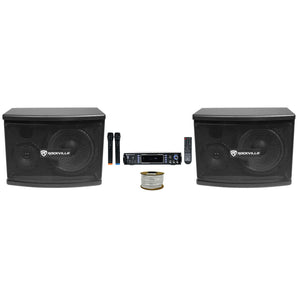 Rockville RPA70WBT Bluetooth Karaoke Amplifier/Mixer+(2) Mics+(2) 6.5" Speakers