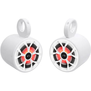 2) Rockville RKL65MBW 6.5" 700w Marine Wakeboard LED Speakers+(2) Color Grilles