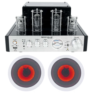 Rockville BluTube Amplifier/Home Theater Receiver+(2) 6.5" LED Ceiling Speakers