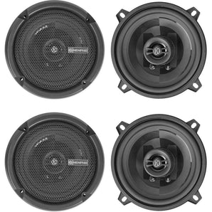 (4) Memphis Audio PRX5 5.25" 60 Watt 2-Way Car Audio Speakers w/Pivot Tweeters