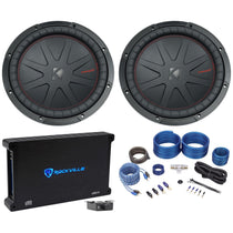 (2) 48CWR122 COMPR12 12" 2000 Watt Car Subwoofers+Mono Amplifier+Amp Kit
