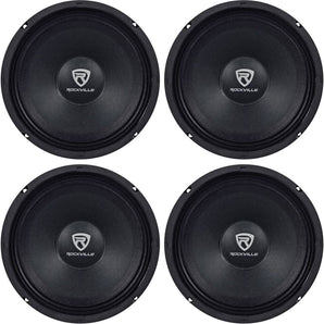 (4) Rockville RM84PRO 8" 4 Ohm 1200 Watt SPL Midrange/Mid-Bass Car Speakers