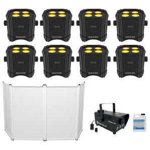 8) Chauvet DJ Ezlink Par Q4 BT Wireless Bluetooth Wash Lights+Facade+Fogger