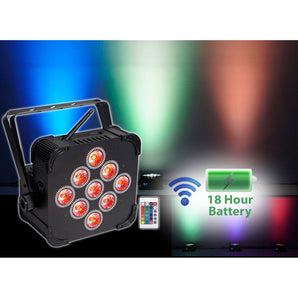 4) Rockville BEST PAR 60 Rechargable Wash Lights w/ Wireless DMX+Bags+Controller