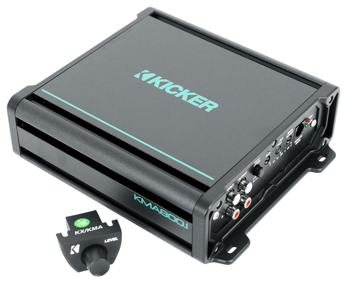 KICKER 48KMA8001 800 Watt 1-Ohm Marine/Boat Mono Sub Amplifier+Amp Kit KMA800.1