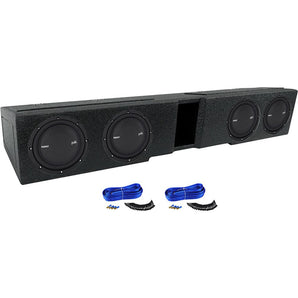 (4) Polk Audio 8" Subwoofers+Sub Box Enclosure For 2007- CURRENT GM Crew Cab