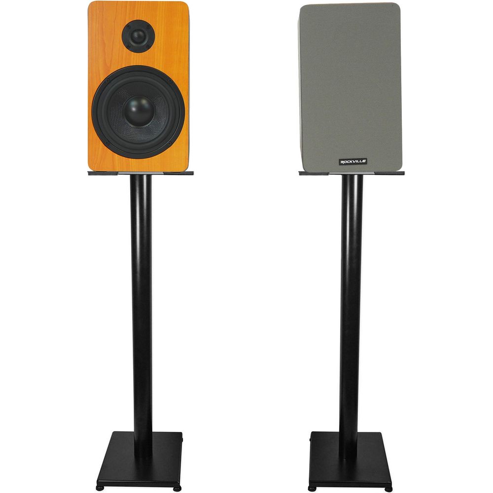 RockShelf 58C Classic 5.25" Home Bookshelf Speakers w/37" Stands