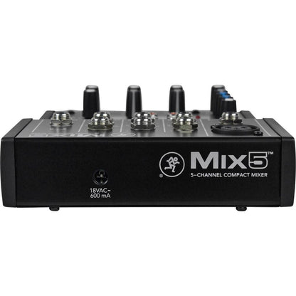 Mix5 Compact 5-Channel PA Mixer+(3) Microphones+(3) XLR Cables