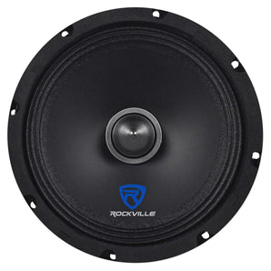 Rockville RXM84 8" 250w 4 Ohm Mid-Bass Driver Car Audio Speaker, Mid-Range