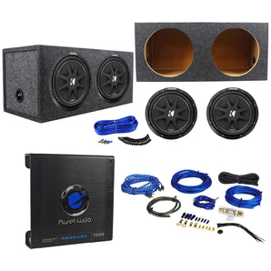 (2) Kicker 43C124 12" Subwoofers+Sealed Sub Box Enclosure+Mono Amplifier+Amp Kit